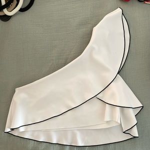 Zara white one shoulder top